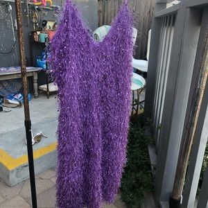 Dolls kill fuzzy purple dress